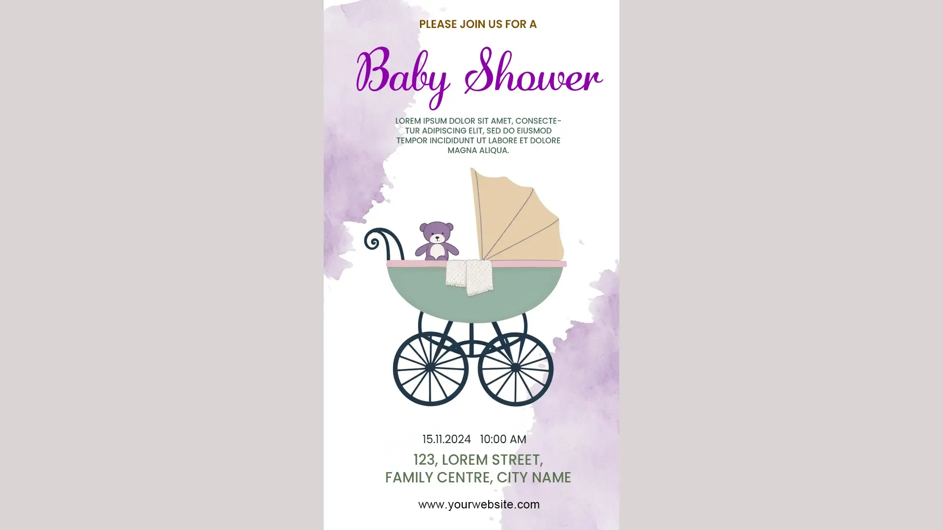 Elegant Baby Shower Card Template for Instagram Story image